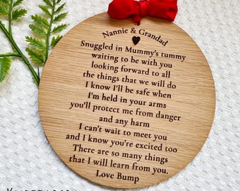Personalised Letter From Bump grandparents to be, Birthday Gift From Bump, bump Keepsake Gift , nanny to be Gift From Bump