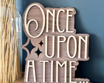 Once Upon A Time wooden wall art, Princess bedroom, girls bedroom decor, fairy tale inspired home decor, girls room, princess room