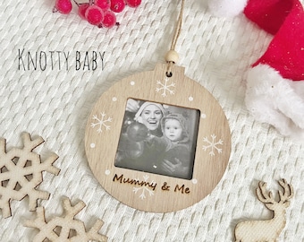 Personalised Christmas tree photo frame decoration, personalised bauble, tree decoration, Christmas decoration, stocking filler, photo frame