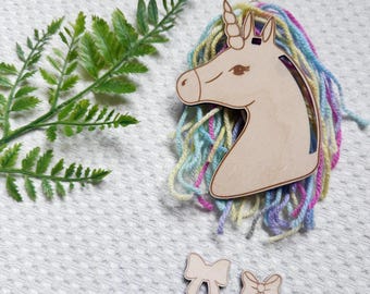 Unicorn Children’s Wooden & Wool Craft Kit – Kids DIY Art Set, Handmade Craft Activity, Creative Gift for Boys and Girls
