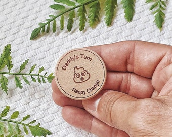 Nappy Decision Coin, New Parent, Baby Shower, Flip Coin, Baby Gift, Unique Gift, Funny, New baby, Nappy coin, Coin, New mum, stocking filler