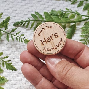 The Dishes Decision Coin Gift Idea, Valentines, Flip Coin, Gift, Unique Gifts, Novelty, Couples Gift, Birthday, Anniversary, stocking filler
