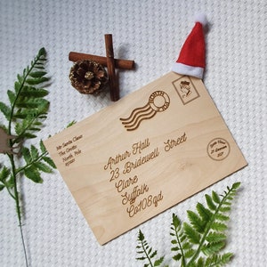 Carta de madera personalizada de Papá Noel, Postal de Papá Noel, Carta personalizada, Carta de Papá Noel, Regalo de Navidad, Recuerdo