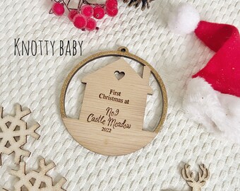 Decoración personalizada del árbol de Navidad del hogar nuevo, etiqueta de Navidad, adorno personalizado, decoración del árbol, decoración de Navidad, relleno de calcetín