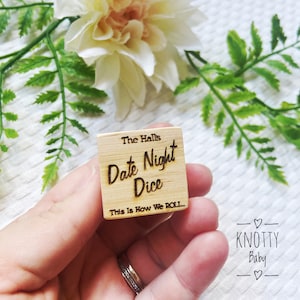 Personalised Date Night Dice, gift Ideas, fathers day Gift, Couples Gift, Wood Anniversary, gift for him, gift for her, dad gifts, Mens gift