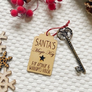 Personalised Santa's Magic Key, Santa Key, Christmas eve box fillers, Christmas Gift, Christmas Eve, Christmas Decoration, Christmas Tree