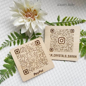 Disco de código QR para empresas, papelería para empresas, pequeñas empresas, accesorios fotográficos, fotografía empresarial, grabado con láser, disco de madera con logotipo