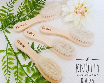 Personalised Soft Wooden Baby Brush, Baby Gift, Baby Accessories, Baby brush, Wooden Brush, Baby Hair accessories, baby hairbrush