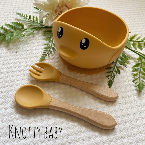 Silicone Chick Baby Bowl and Engraved Spoon Set, Baby Feeding, Baby  Weaning, Personalised Cutlery New Baby Gift, First Birthday,christening 