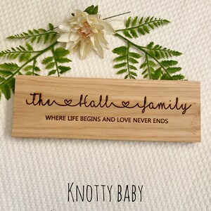 Bloco autônomo estilo &quot;Família&quot; de carvalho personalizado, decoração de casa, citação de família, decoração de família, ornamento personalizado, novo presente para casa