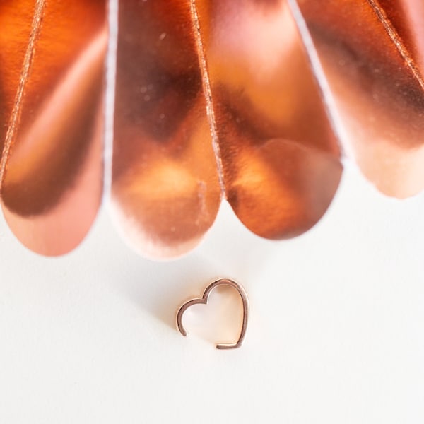 Heart Shaped Rose Gold Flash Plating Sterling Silver Ear Cuff, Minimalist Jewelry, Non Pierced Cuff, Love Jewelry, Gifts For Her