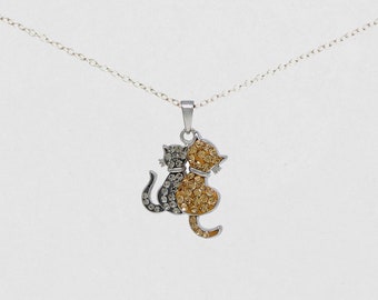 two cats necklace