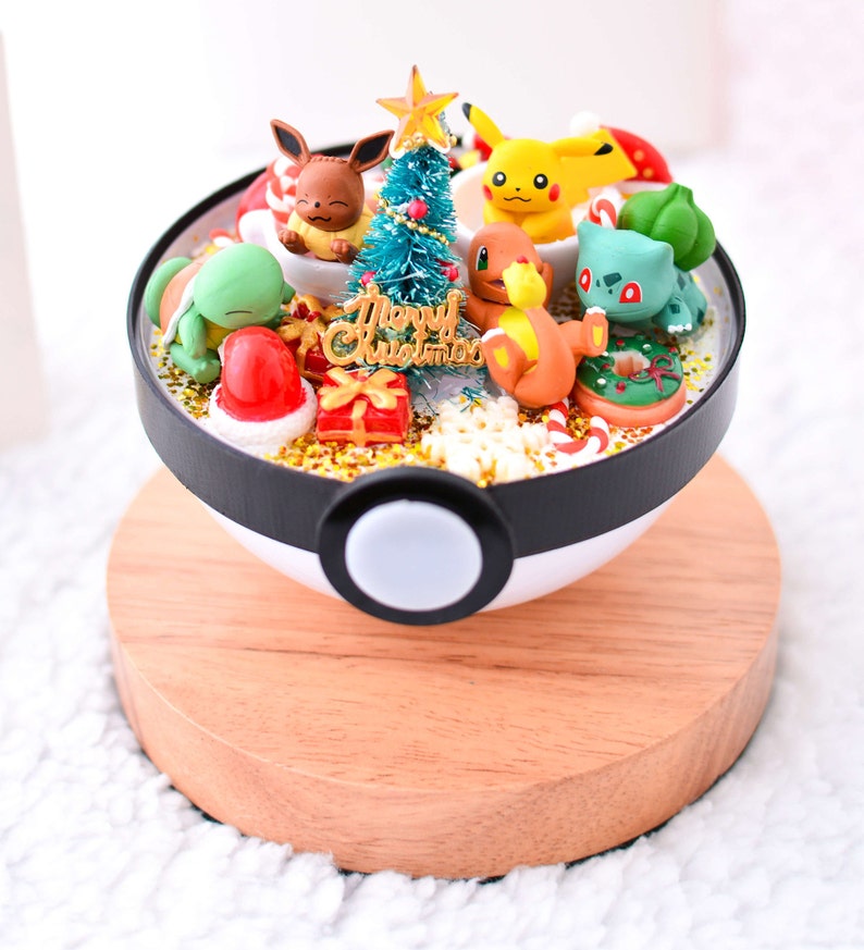 Pokemon Gift Pokemon Terrarium Christmas Style Pikachu Eevee | Etsy
