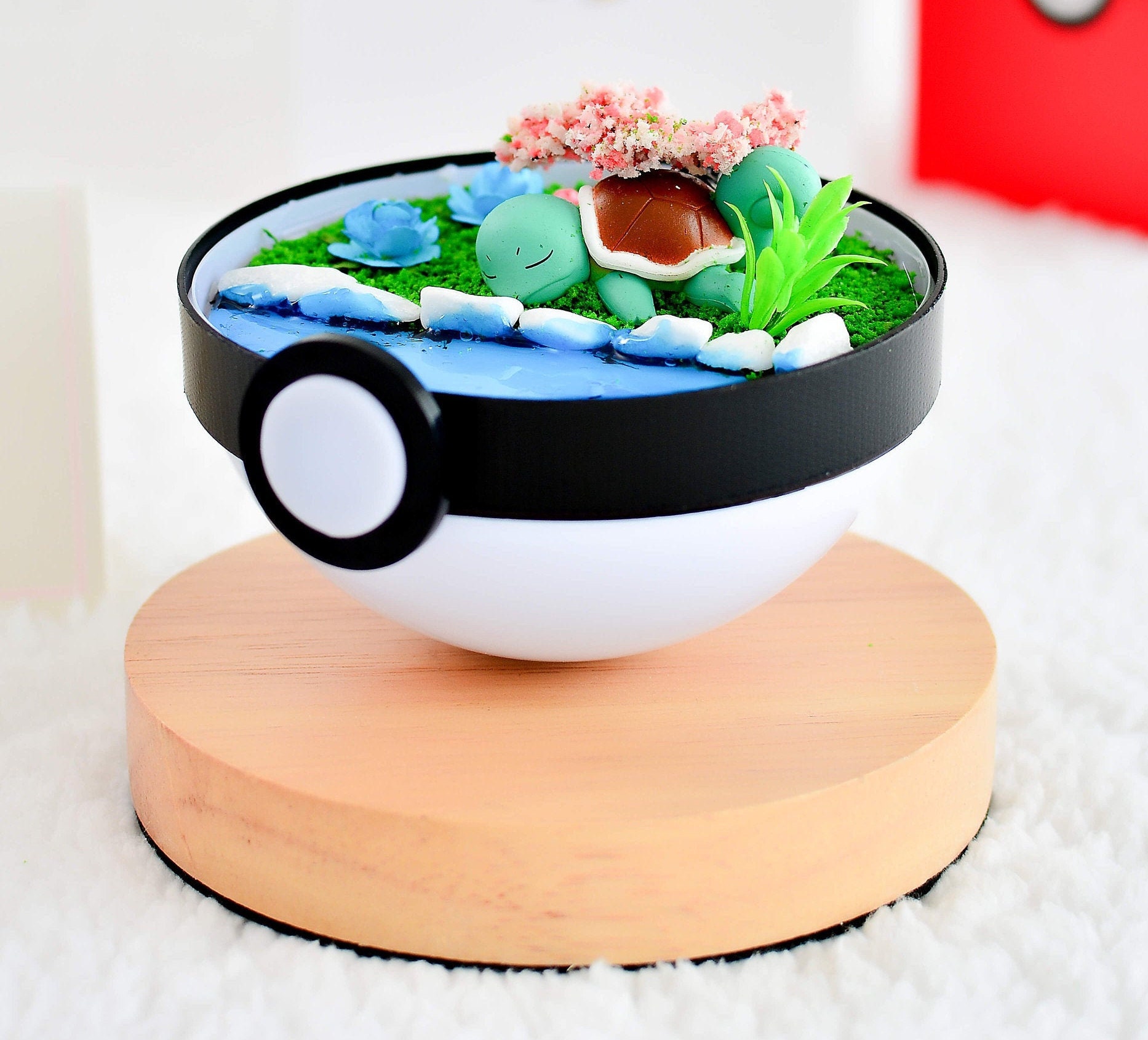 Pokemon Terrarium Sleepy Squirtle Terrarium Pokeball gifts Etsy