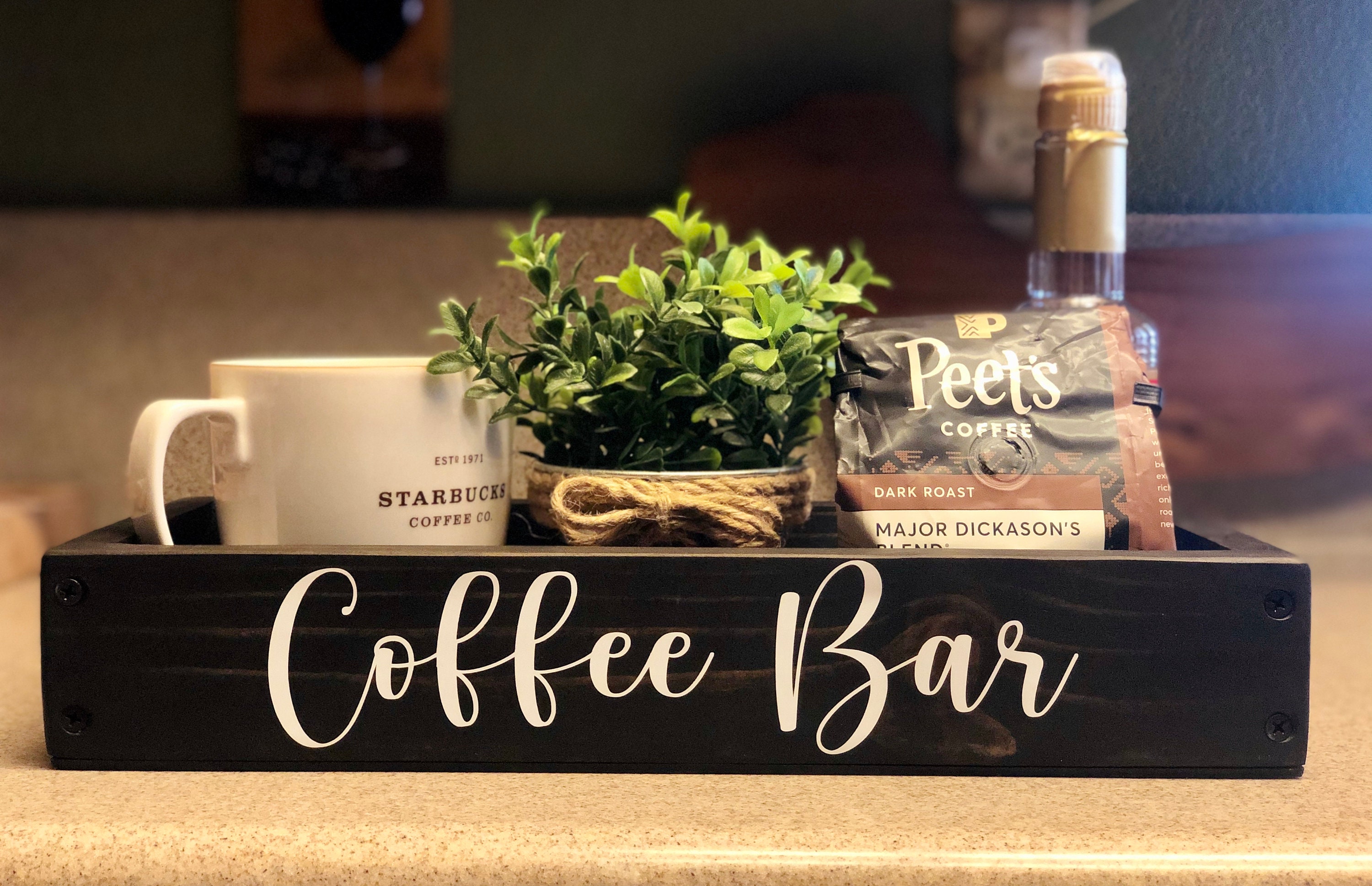 COFFEE BAR Wood Box Display Decor Tray Coffee Holder Etsy