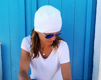 Gorro blanco, gorro blanco de punto, gorro kundalini yoga, gorro yoga, gorro laboratorio, gorro clinica, gorro dentista, gorro limpieza