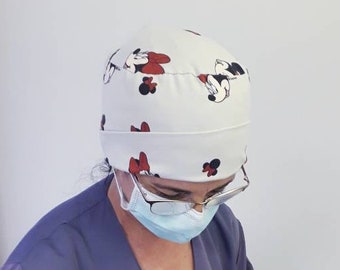 Disney scrub cap, Minnie scrub cap, surgical cap, nurse hat, OR cap, gift for nurse, nurse cap, alopecia hat, hospital cap, chemo cap