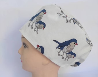Birds scrub cap, birds nurse cap, birds cap