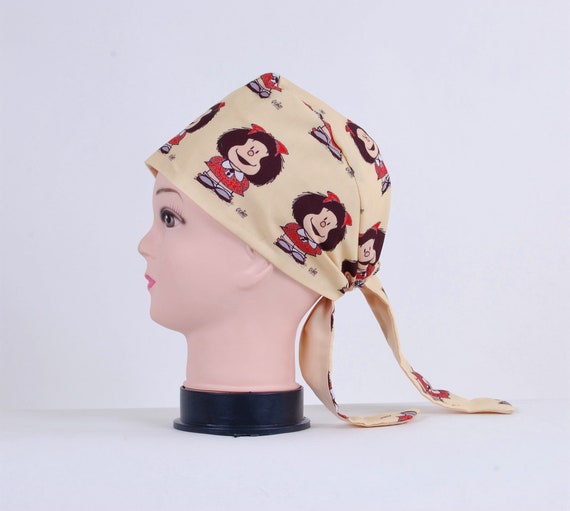 Mafalda Tie-Back Scrub Cap, Mafalda Bandana, Mafalda Head Scarf