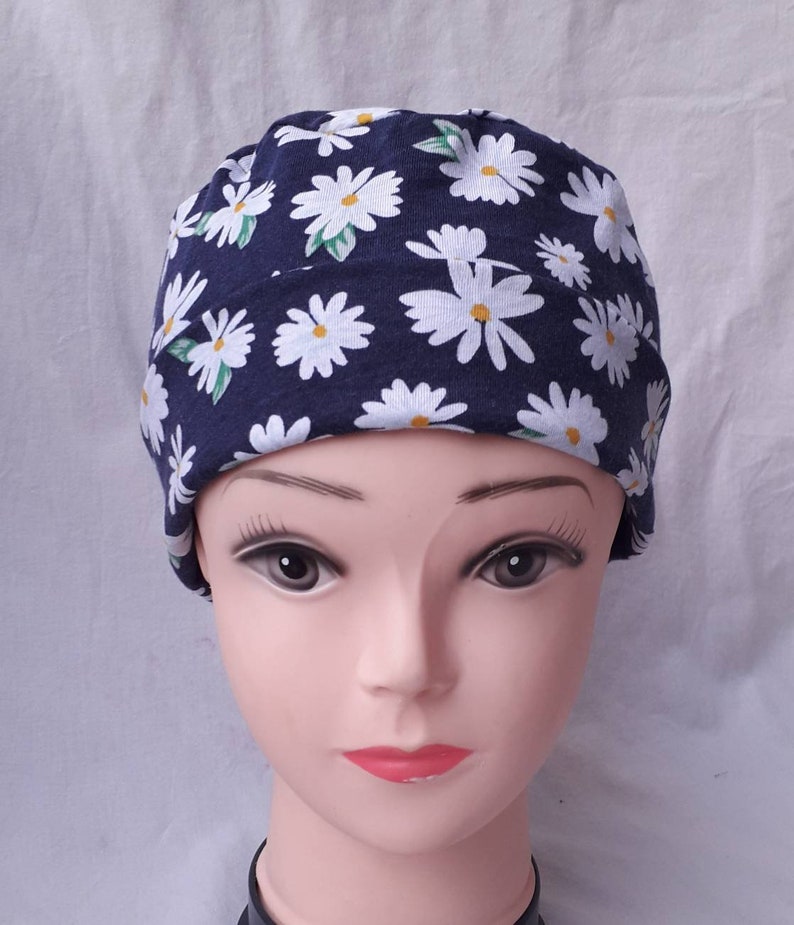 Daisies Scrub Cap Flowers Cap Flowers Nurse Cap Flowery Etsy