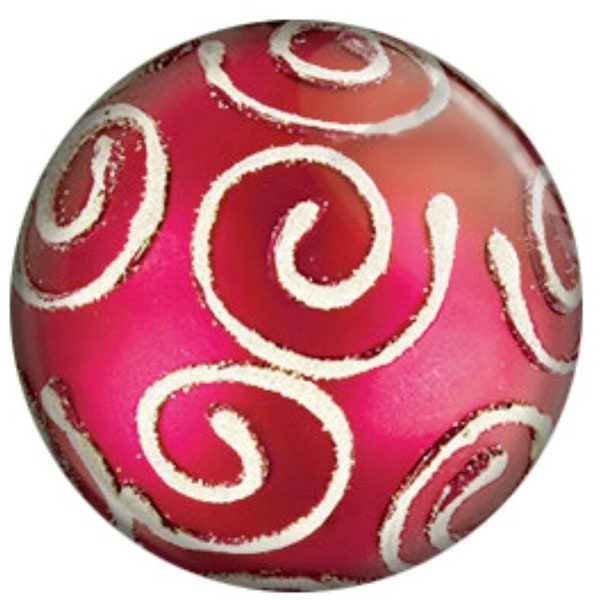 Red Gold Swirls Christmas Ornament Enamel 20mm Snap Charm For Ginger Snaps