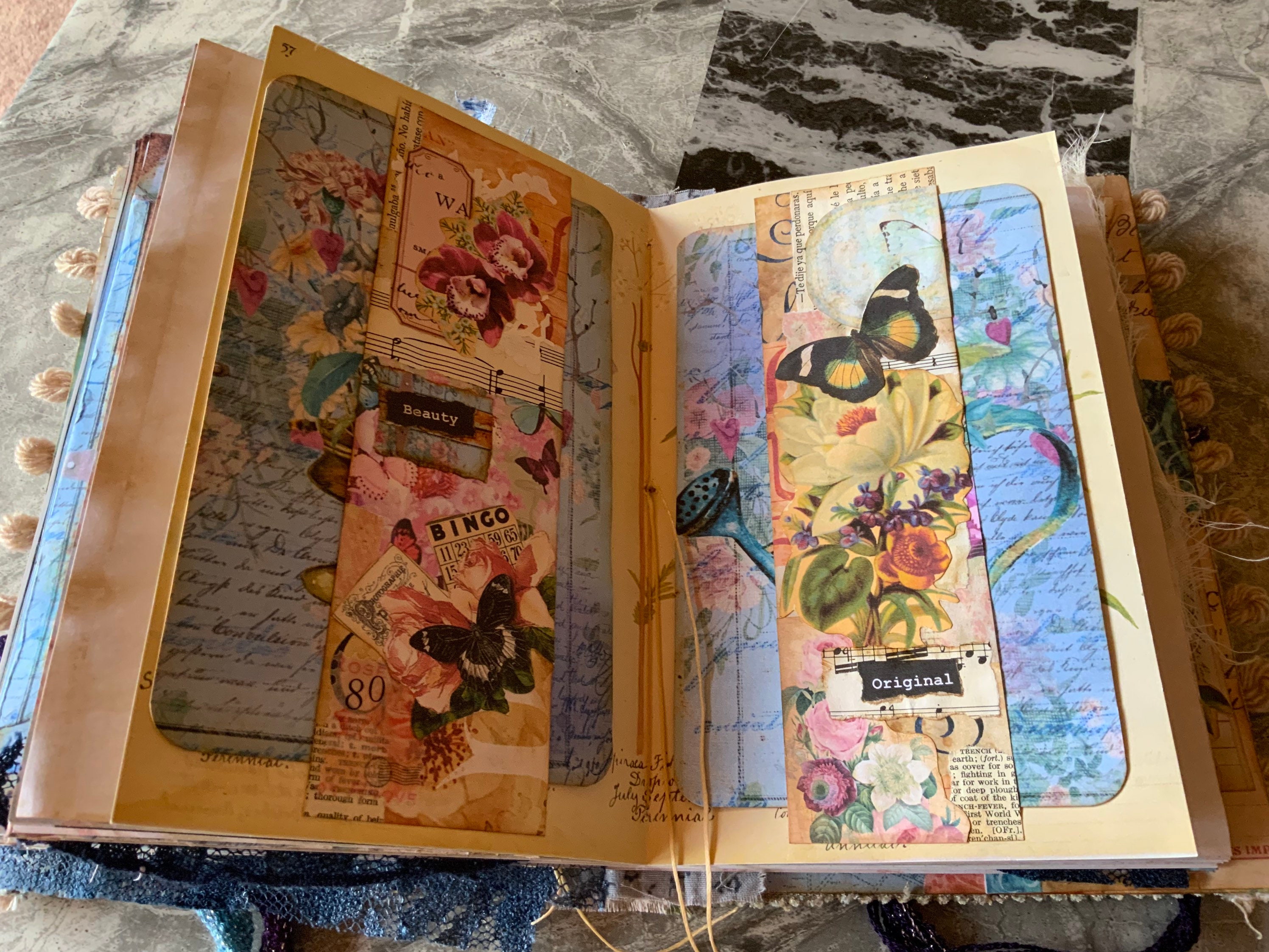 Handmade Vintage Style Fabric Covered Junk Journal Writers Etsy UK