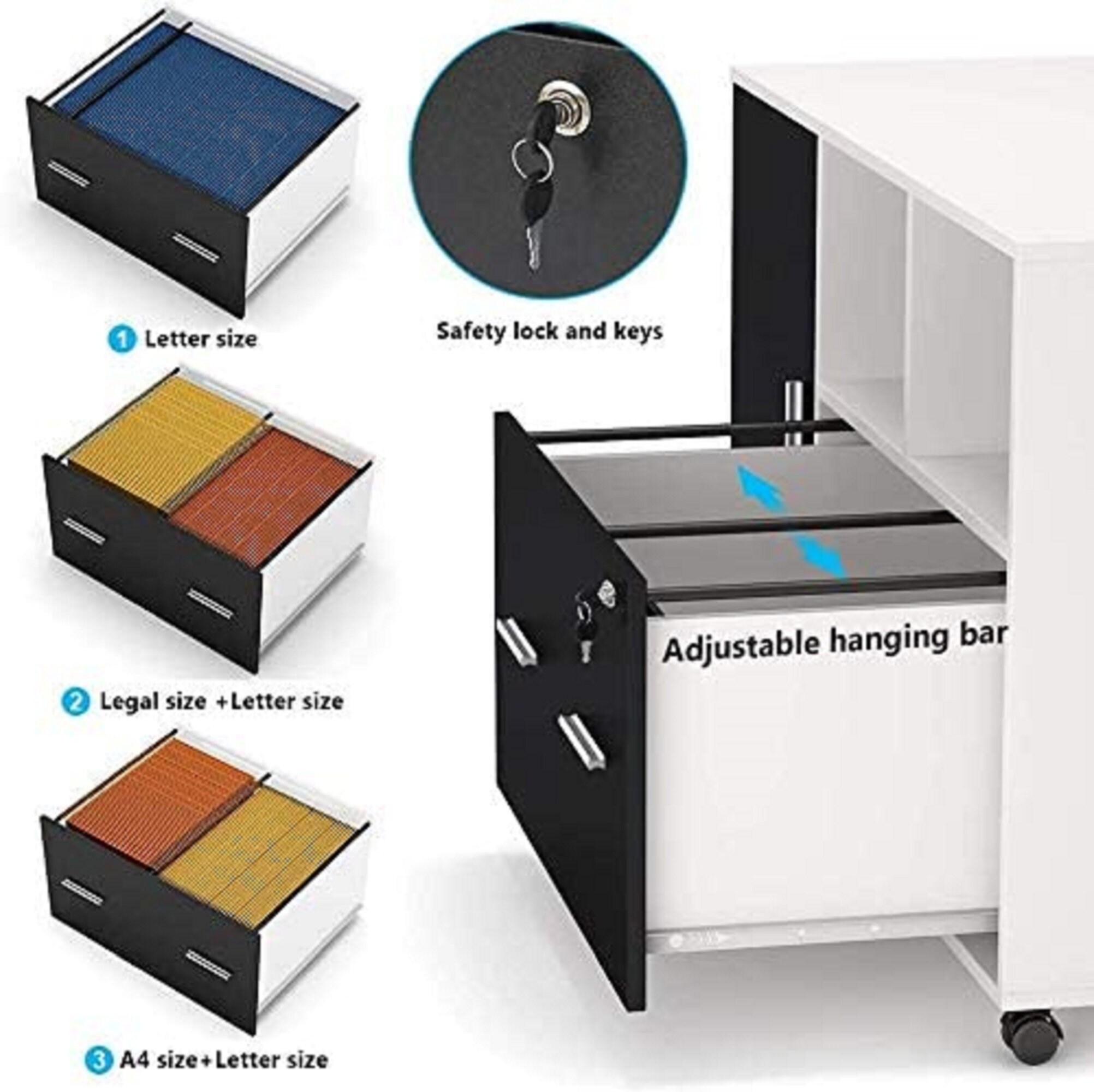 Gabinete de archivos grande con cerradura y cajón gabinete de | Etsy