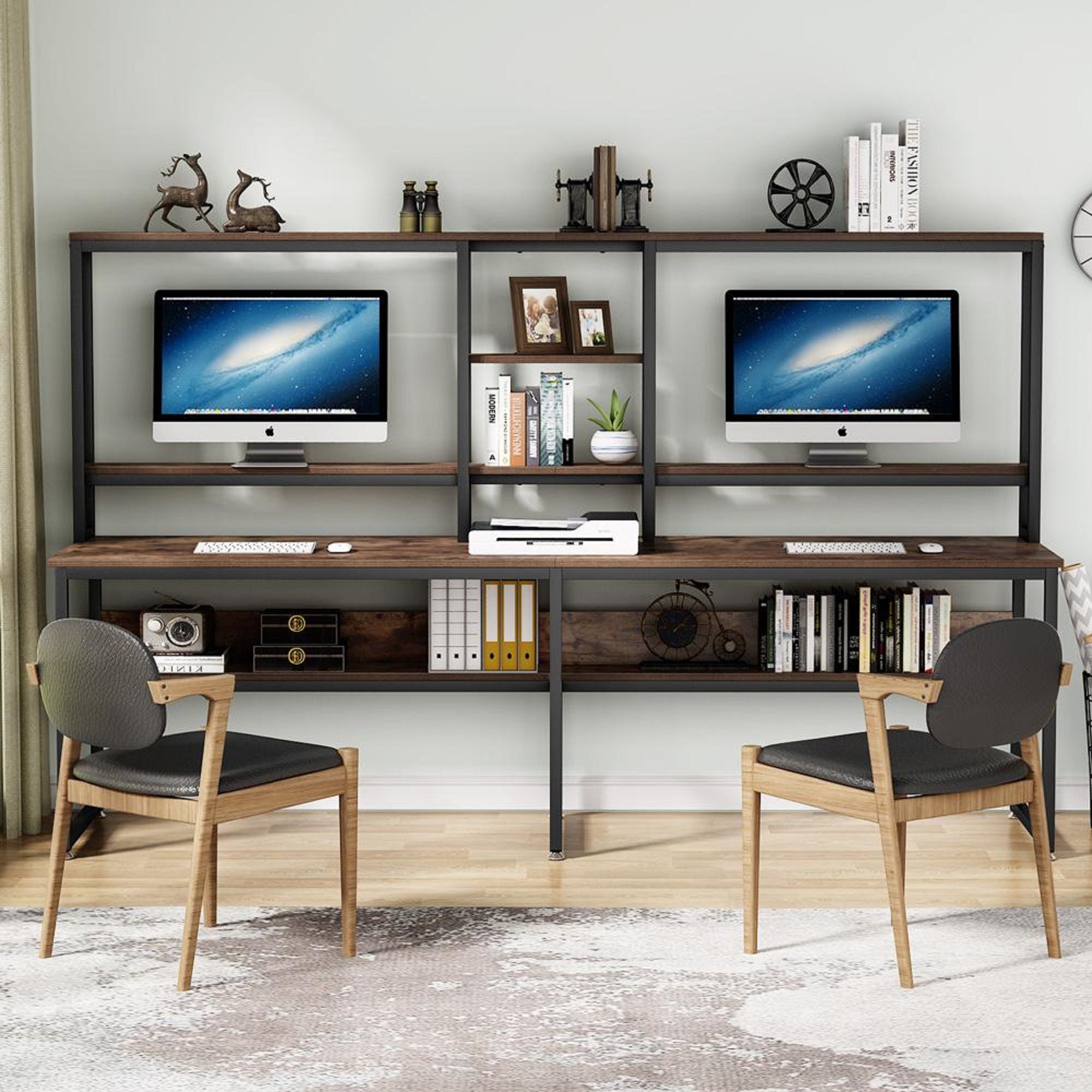 Escritorio para dos personas de 945 pulgadas con Hutch | Etsy