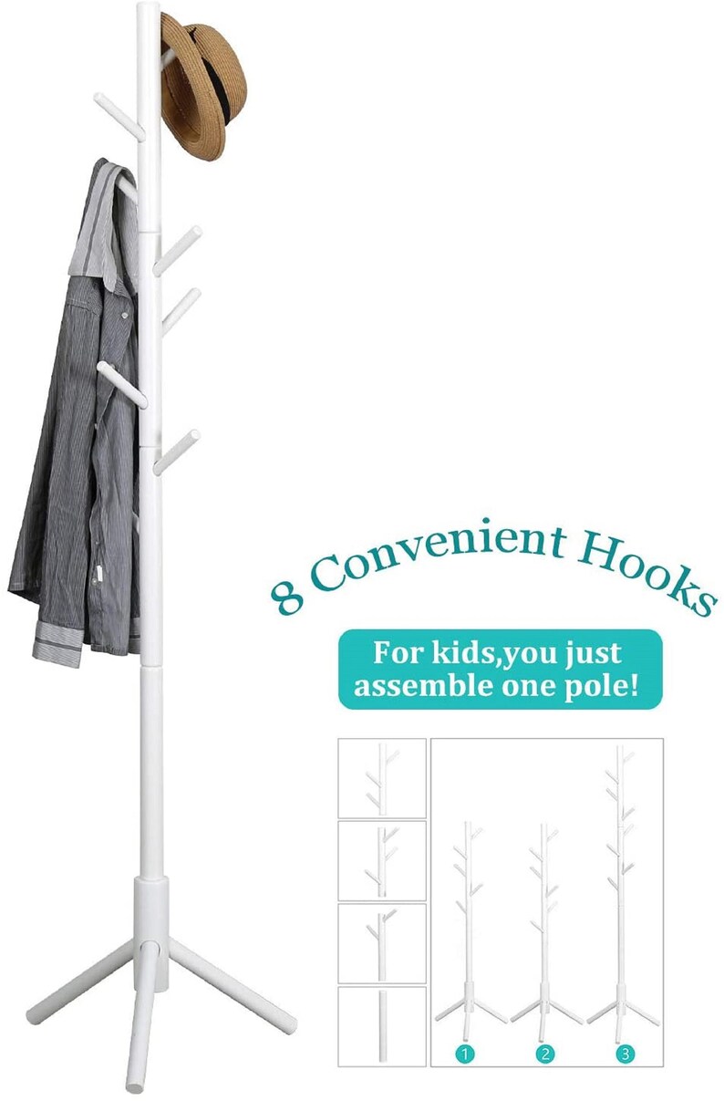 Sturdy Coat Rack Stand Entryway Hall Tree Wooden Coat Rack Etsy