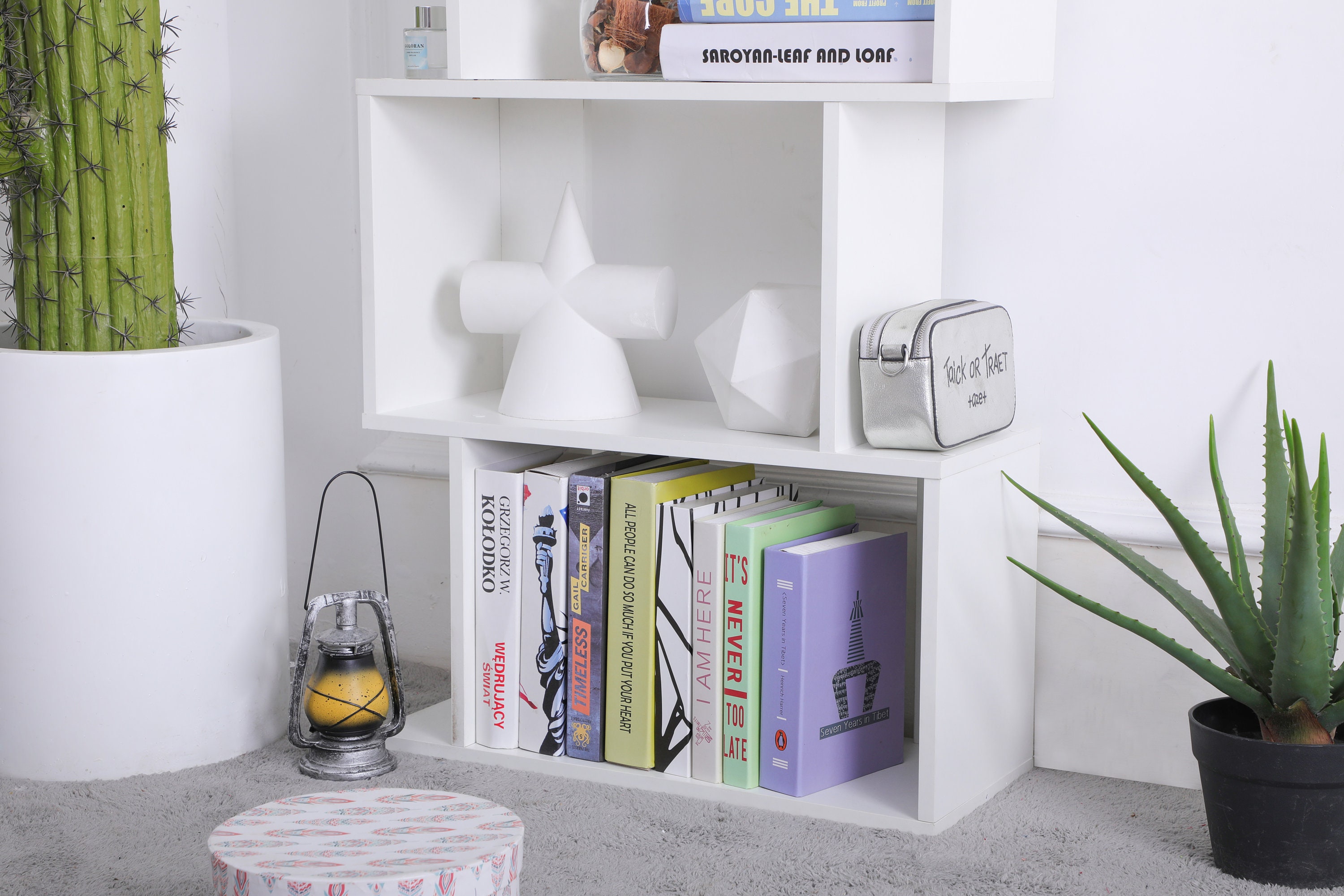 Estantería de 4 niveles libre de madera de pie librería en | Etsy