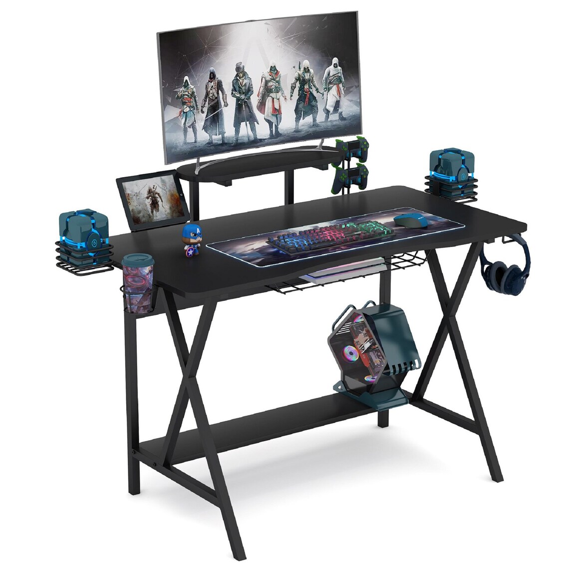 Computer Desk Gaming Desk Writing Workstion Study Desk Etsy
