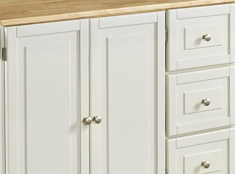 Home Styles Liberty Kitchen Cart with Wood Top White Etsy