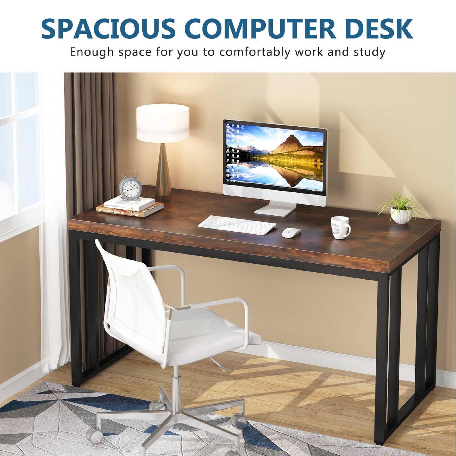 Industrial Computer Desk 55 inch Office Desk Writing Table Etsy