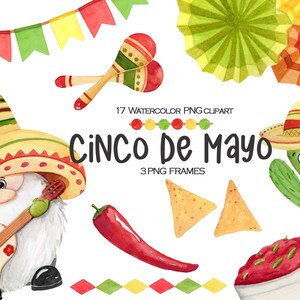 Watercolor cinco de mayo gnome png clipart. Mexicaanse vakantie gnome clip art, Gratis commercieel gebruik