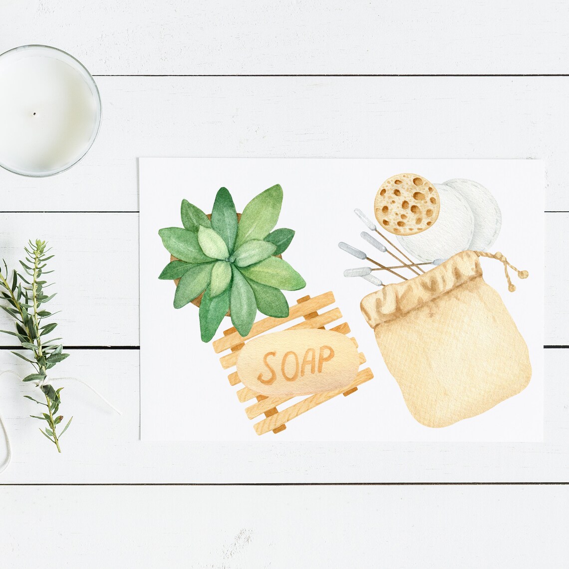 Eco Friendly Bath Accessories PNG Watercolor Zero Waste Etsy