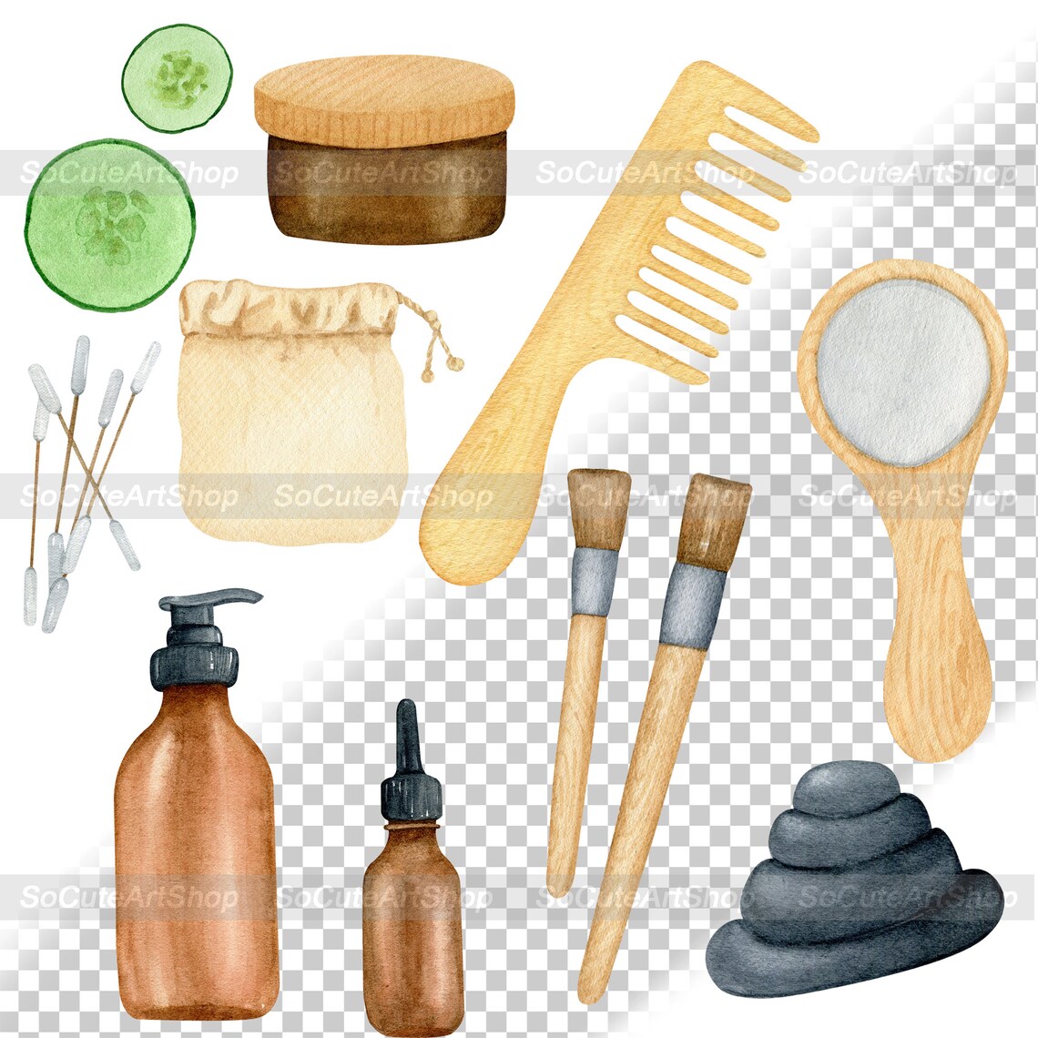 Eco Friendly Bath Accessories PNG Watercolor Zero Waste Etsy