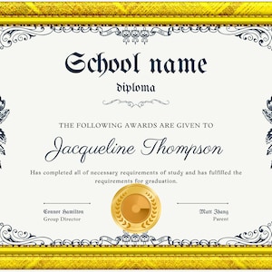 Homeschool Diploma Template, Certificate of Completion, Home School Diploma Template, Home School Certificate, School Graduation Certificate