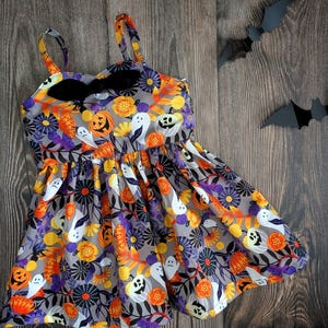 2T - Spooky Baby dress – Toddler Halloween Outfit – Goth Baby Clothes – Handmade Cotton - Baby shower gift