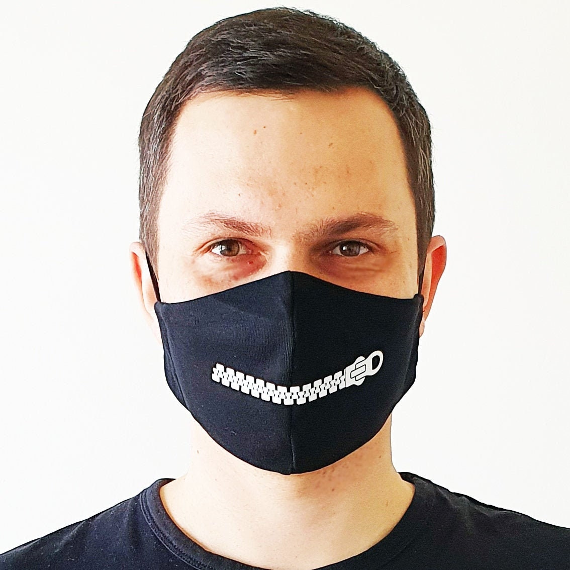 Zipper Face Mask Protective Cotton Face Mask Man Facial Etsy