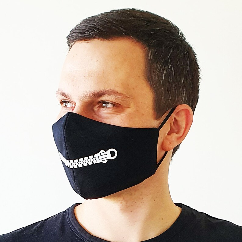Zipper Face Mask Protective Cotton Face Mask Man Facial Etsy