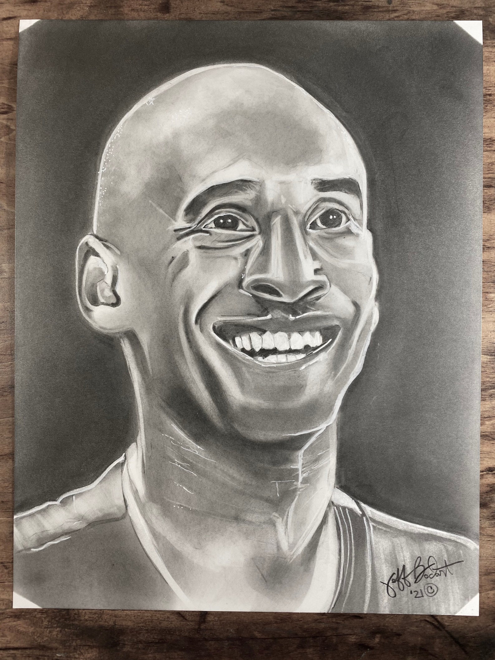 Kobe Bryant original hand drawn pencil portrait | Etsy