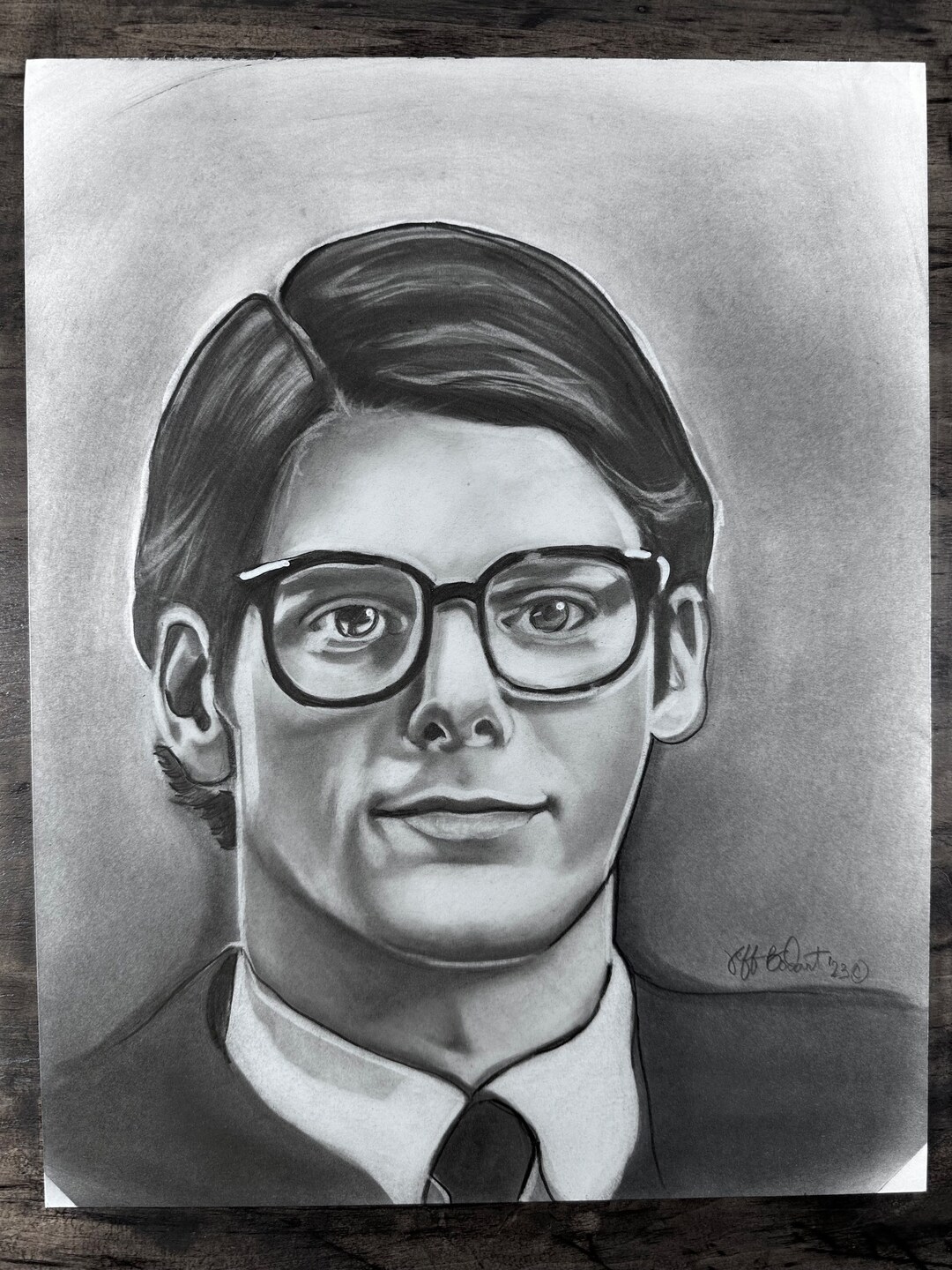 Clark Kent/superman Original Hand Drawn Pencil Portrait. Etsy