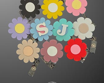 Acrylic Retractable Flower ID Badge Reel
