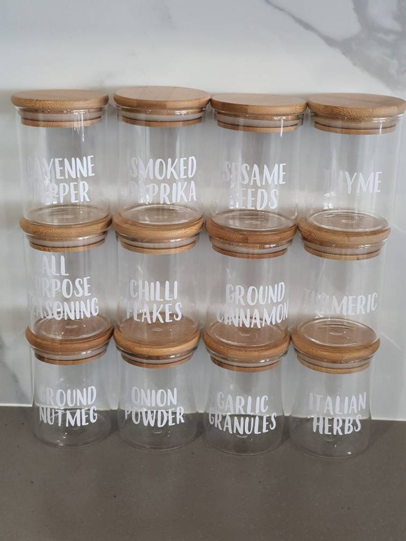 Custom spice jar labels etsy