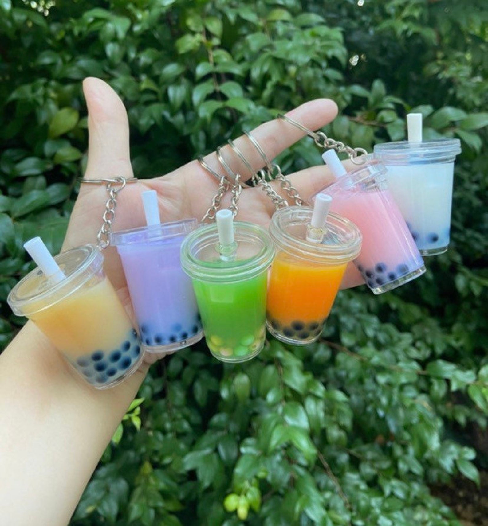 Liquid Boba Keychain Shaker Bubble Tea Key Chain Liquid Etsy