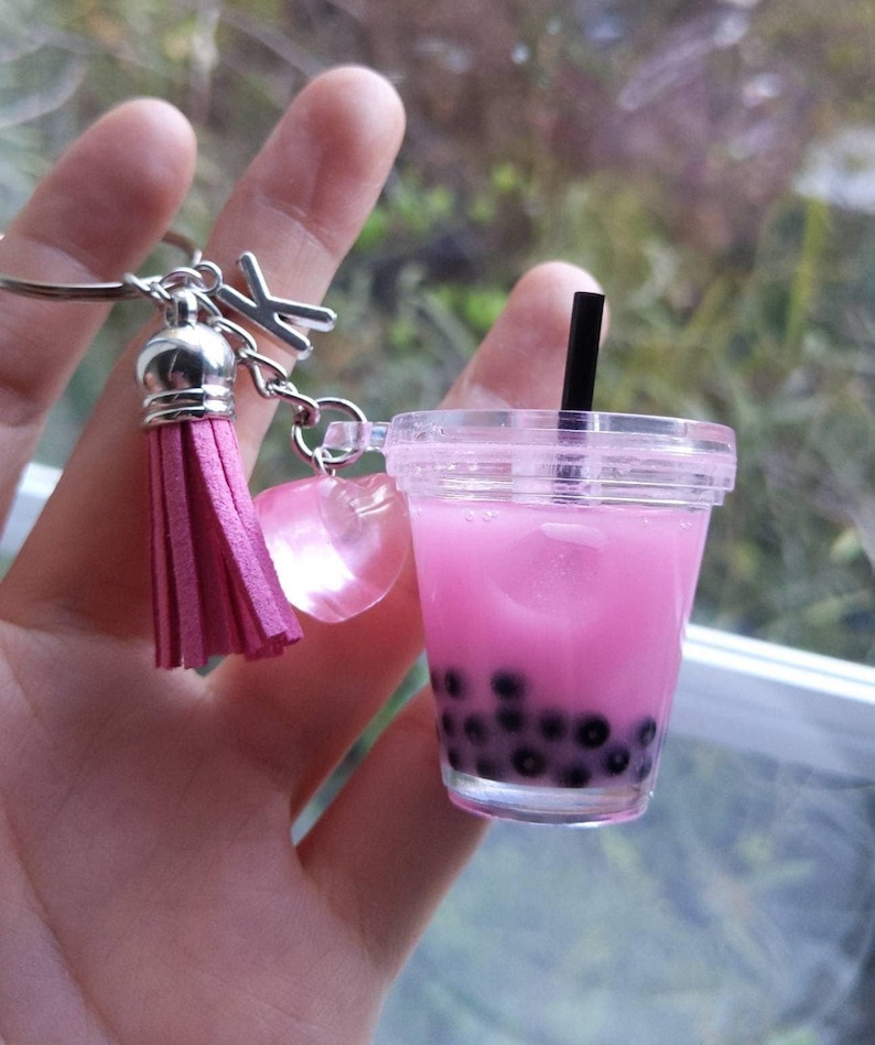 Boba Tea Keychain, Personalized Gift for Her, Bubble Tea Keychains, Christmas gift, Boba lover gift, Birthday Gift, Graduation Gift image 9