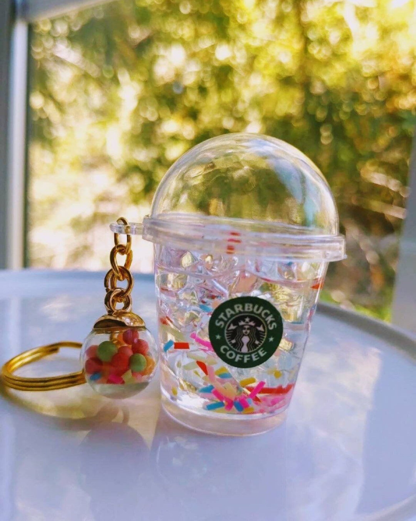 Starbucks Keychain. Deluxe. Birthday Cake Confetti. Starbucks Etsy