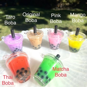 Boba Tea Keychain, Personalized Gift for Her, Bubble Tea Keychains, Christmas gift, Boba lover gift, Birthday Gift, Graduation Gift image 5