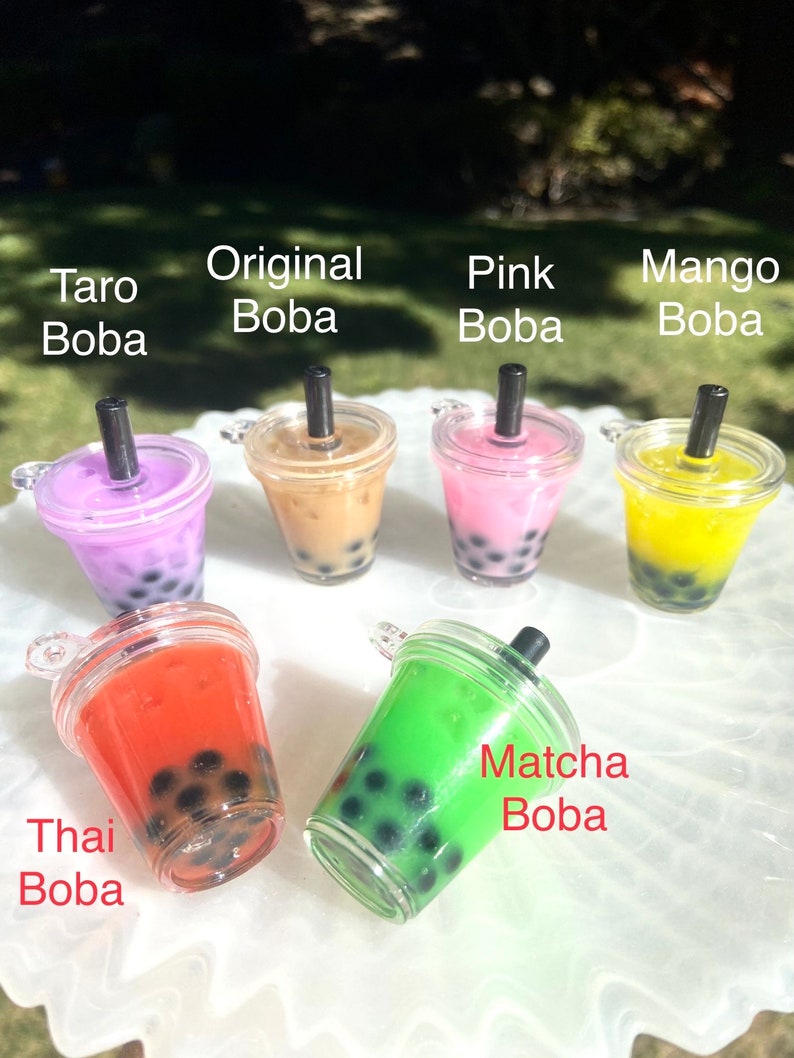 Boba Tea Keychain, Personalized Gift for Her, Bubble Tea Keychains, Christmas gift, Boba lover gift, Birthday Gift, Graduation Gift image 5