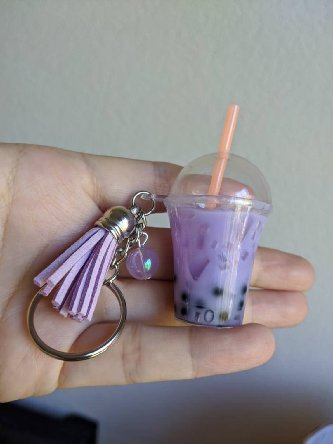 Boba Bubble Tea Keychain Milk Tea Keychain Taro Boba Gift Etsy
